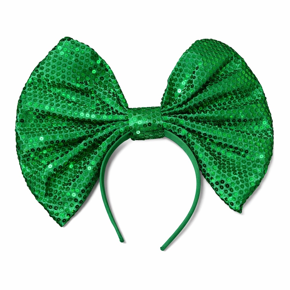 Spritz Emerald Sequin Big Bow Headband